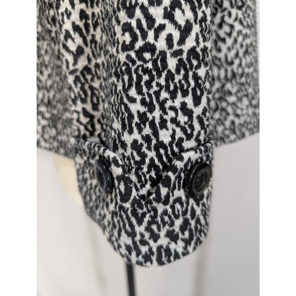 Charter Club Petite Leopard Print Button Jacket Black White Womens Medium - Picture 6 of 8